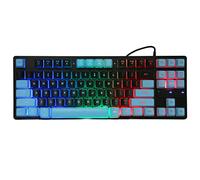 Acouto Tastiera da Gioco Cablata 87 Tasti Design Ergonomico Retroilluminato a Colori Accessori per Computer Notebook DesktopSupporti Blu Scuro per Tastiera da Gioco Cablata WinTastiera da