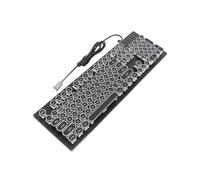 Acouto Tastiera Meccanica da Gioco retrò Cablata con Sui Tasti con 104 Tasti Design Ergonomico a Luce Mista Tasto con Meccanico per Non Fare TastieraTastiera da GiocoTastiera CablataIlluminata