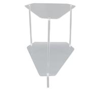 Acouto Tavolino Trasparente, Tavolino Angolare Piccolo in Acrilico a 2 Livelli, Comodino Triangolare per Soggiorno, Camera da Letto, Bagno, 13,4x19,7 Pollici