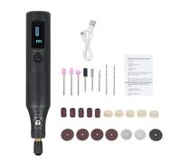 Acouto Utensile Senza Fili con Schermo Digitale Kit Smerigliatrice a 3 velocità con 25 Accessori Tipo C Ricarica Strumento Artistico Artigianale per Smerigliatura Taglio Incisione Foratura e Piccolo