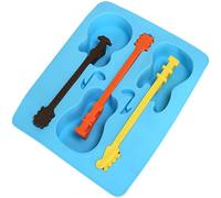 Acouto Vassoio per Ghiaccio per Chitarra, Stampo in Silicone per Chitarra per Torte e Caramelle, 3 Chitarre da Duello per Feste Musicali e Celebrazioni per Bambini (Colore assortito)