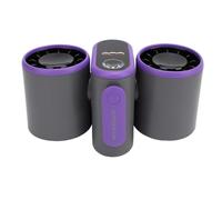 Acouto Ventola di Dimensioni Ricaricabili con Funzioni di Illuminazione di Emergenza Ventola Portatile Alimentata da una Batteria da 8000 MAh per Ventilazione per Auto (Grigio scuro)
