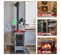 Acouto Ventola per Stufa a Legna Alimentata a Calore, Lega di Alluminio, Funzionamento Silenzioso e Distribuzione Efficiente del Calore per Soggiorni e Bruciatori a Legna (con termometro)