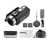 Acouto Videocamera Digitale 1080P, Schermo IPS da 3,0 Pollici Zoom Digitale 18X Videocamera da 30 MP con Obiettivo Grandangolare 0,45X Rilevamento (senza microfono esterno e supporto per fotocamera)
