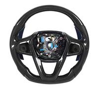 Acouto Volante in Fibra di Carbonio Nappa Preforata in Pelle con Cuciture Tricolore Adatta per G20 G30 G11 G01 2017-2020 e Superficie Termica Utilizzando Fibra con di Rivestimento Reale con