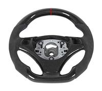 Acouto Volante in Fibra di Carbonio Scamosciato con Striscia Rossa Adatto per la Serie 3 E90 E92 E93 M3 E82 E88 2006-2013 e Serie 2006-2011 Che Carbon 3 E90 nell'ergonomia del Volante