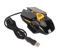 Acouto Wired Ergonomico RGB Retroilluminato DPI 7 Tasti Programmabili Gaming per Gaming Office Study Giallo 2400 4800 può Passare Attraverso il Mouse Cablato Mouse da Gioco da Ufficio da Gioco (BLACK)