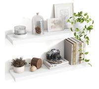 Acovy Scaffali galleggianti da 76 cm, ripiani galleggianti profondi 20 cm per parete, mensole sospese con staffe invisibili, ripiani profondi per bagno, camera da letto, soggiorno, bianco, set di 2