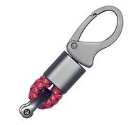 ACPURI Corda intrecciata per auto, in lega di zinco, portachiavi per auto, decorazione per gioielli, regalo aziendale, per uomini e donne, rosso vivo, Standard
