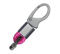 ACPURI Corda intrecciata per auto, in lega di zinco, portachiavi per auto, decorazione per gioielli, regalo aziendale, per uomini e donne, rosa hot, Standard