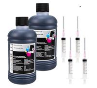 AcqjEYdoX Kit di inchiostro universale colorante ricaricato nero da 250 ml compatibile con stampanti Deskjet Cartucce d'inchiostro del serbatoio Inchiostro CISS(2 pcs Black)