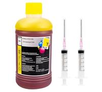AcqjEYdoX Kit di inchiostro universale colorante ricaricato nero da 250 ml compatibile con stampanti Deskjet Cartucce d'inchiostro del serbatoio Inchiostro CISS(Yellow)