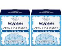Acqua alle Rose, Crema Viso Idratante Rinfrescante, con Vitamina E e Rosa Damascena, per Pelli Normali e Miste, Gel Fresco e Leggero, 50ml (Confezione da 2)