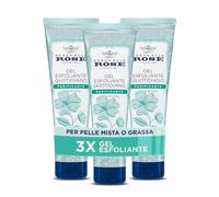 Acqua alle Rose, Gel Esfoliante Quotidiano Purificante per Pelli Normali, Miste o Grasse, Scrub Viso Delicato con Attivi Astringenti di Rosa Multiflora, Deterge, Esfolia e Purifica - 3 Pezzi da 150 ml