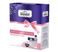 Acqua alle Rose, Kit Routine Viso Sensitive con Estratto di Rosa, Set di Bellezza Per Pelli Sensibili, Contiene Acqua Micellare da 200 ml, Crema Idratante da 50 ml e Maschera in Tessuto