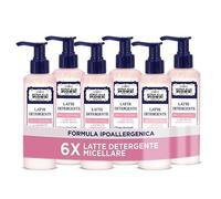 Acqua alle Rose, Latte Detergente Micellare Sensitive Con Estratti di Rose Antiche, Acqua Micellare Struccante Per Pelli Sensibili - 6 Flaconi da 200 ml - Esclusiva Amazon
