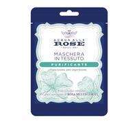 Acqua alle Rose, Maschera Viso in Tessuto Purificante con Attivi Astringenti di Rosa Multiflora e Acido Glicolico, Azione Opacizzante Anti-Imperfezioni, Riduce la Dimensione e Aspetto dei Pori 1PZ