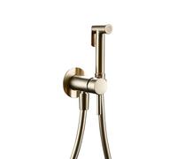 Acqua calda e fredda ibrida montata a parete in ottone manuale con supporto for bagno, cucina, WC, rubinetto, bidet, spruzzatore Per Igiene(Brushed gold)
