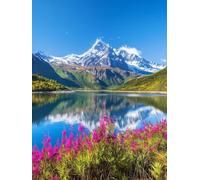 Acqua Di Montagna Diamond Painting Adulti, DIY Vista Diamond Painting Kit Completo 5D Kit Pittura Diamante Adatto, Diamantini Crystal art per Principianti la Decorazione Parete Casa 70x90cm j0z-77