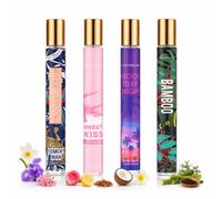 Acqua di toilette mini 4 pezzi, compatto tascabile, profumo viaggio fragranze miste raffinate, pratico per uscite e vita quotidiana, design elegante per regalo, Set profumi misti viaggio