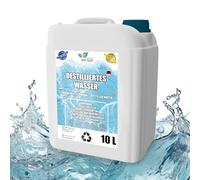 Acqua distillata 100% pura 10L | Acqua demineralizzata 10L - acqua distillata adatta per ferro, umidificatore, batterie e molto altro ancora