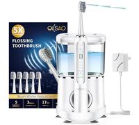 Acqua Flosser, filo interdentale professionale, 5 modalità, bianco