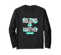 Acqua Verde Acqua Chiaro Barely Holding it Together Teal Aqua Graphic Maglia a Manica