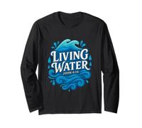 Acqua vivente Giovanni 4:14 Christian Maglia a Manica