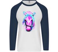 Acquarello Cavallo Uomo L/S Baseball Maglietta