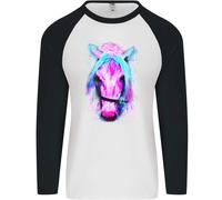 Acquarello Cavallo Uomo L/S Baseball Maglietta