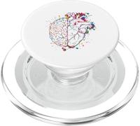 Acquarello equilibrio cerebrale e cuore PopSockets PopGrip per MagSafe