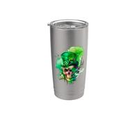 Acquarello Leprechaun Skull Celtic Saint Patricks Bicchiere termico in acciaio inox doppia parete