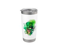 Acquarello Leprechaun Skull Celtic Saint Patricks Bicchiere termico in acciaio inox doppia parete