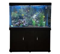 Acquario 300 Litri con Armadietto Nero e Kit con Piante e Ghiaia Naturale