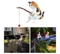 Acquario Arredamento Animale Piccolo Statuetta Pesca Cat Sicuro per Acqua Dolce