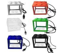 Acquario Con LED Lampada Luce Desktop Allevamento per Betta Pesce Lotta Cylin