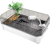 Acquario della Tartaruga della Tartaruga, Facile da Cambiare L'acqua, Vasca Dell'acquario del Rettile del Lago con Le Piante della Piattaforma, Impedisce di Scappare, Facile, White, Extra Large