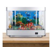 Acquario Finto, Mini Acquario Pesci Tropicali Artificiali Oceano Virtuale Decorativo, Lampada per Acquario Finto con Pesci in Movimento, Luce Notturna da Tavolo per Adulti