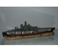 Acquario Grande Battaglia Nave Cacciatorpediniere & Base Roccia per 50 x 9 x 15