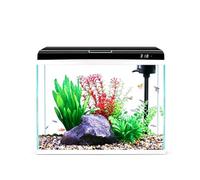 Acquario In Vetro Tutto In Uno Con Illuminazione LED Integrata, Display Digitale Della Temperatura E Filtro Silenzioso, Acquario Da Scrivania Ideale Per L'arredamento Della Casa.(380x255x410mm)