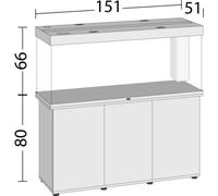 Acquario Juwel Rio 450 LED 151 x 51 x 66 h cm senza supporto 450 litri