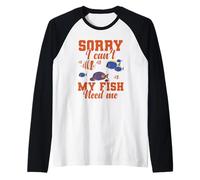 Acquario Mi Dispiace Non Posso Il Mio Pesce ha Bisogno di Me Maglia con Maniche Raglan