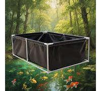 Acquario piscina Fish Tank - Telaio in tela fuori terra per Koi, pesca di acqua salata, piscina per bambini, stoccaggio dell'acqua da giardino e irrigazione fiori (nero, 3 x 1 x 0,8 m)