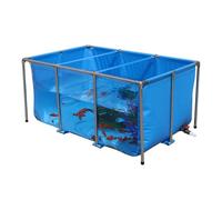 Acquario Piscina Grande Fuori Terra in Tela PVC con Telaio in Acciaio Inossidabile e Finestra Trasparente, Pieghevole Laghetto da Giardino Esterno per Allevamento Koi/Pesci Rossi(120x100x60 cm)