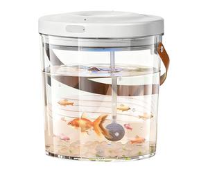 Acquario portatile - Contenitore compatto per pesci | trasparente habitat acquatico portatile con coperchio ventilato per un trasporto sicuro | Acquario da viaggio per animali di piccola taglia