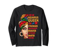 Acquario Regina I am Stronger Regalo di Compleanno Acquario Zodiaco Maglia a Manica