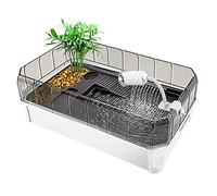 Acquario Resistente per Tartarughe con Piattaforma per crogiolarsi al Sole, Habitat in plastica atossica per Tartarughe, granchi e paguri, Design Facile da Pulire, Supporta Un Peso di 200 libbre, re