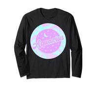 Acquario Zodiaco Compleanno Retro Pastello Luna e Stelle Maglia a Manica