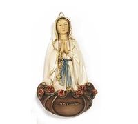 Acquasantiera Maria Madonna di Lourdes in resina cm. 13,5 d'appendere by Paben