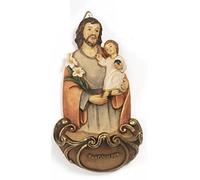 Acquasantiera San Giuseppe in Resina cm. 13,5 d'appendere classico by Paben